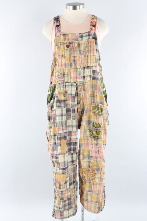 Magnolia Pearl Pants - Magnolia Pearl Madras Patchwork Tropical Plaid Overalls One size NWT